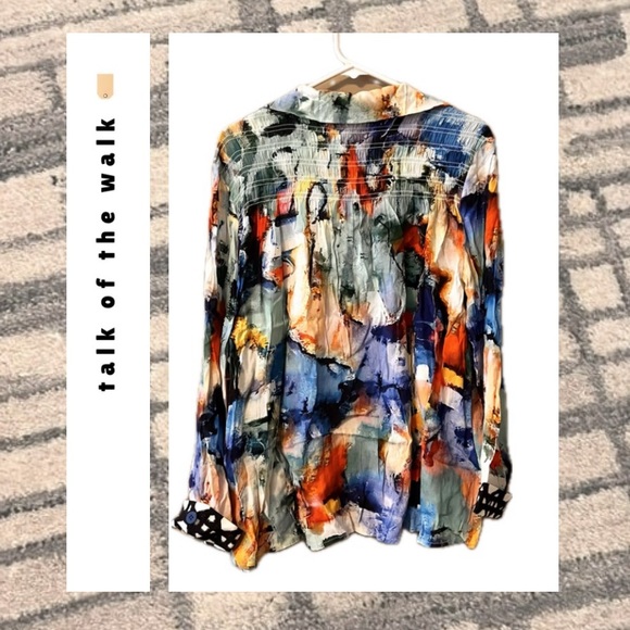 🏷️🎉🆕 • abstract multicolor polka dot watercolor tunic top - Picture 5 of 17